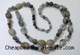 CGN548 23.5 inches striped agate gemstone beaded necklaces