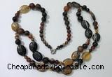 CGN549 23.5 inches striped agate gemstone beaded necklaces