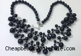 CGN563 19.5 inches stylish 4mm - 12mm blue goldstone beaded necklaces