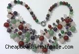 CGN567 19.5 inches stylish 4mm - 12mm mixed gemstone beaded necklaces