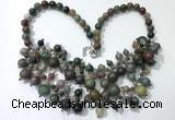 CGN572 19.5 inches stylish 4mm - 12mm Indian agate beaded necklaces