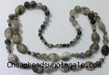 CGN580 23.5 inches striped agate gemstone beaded necklaces