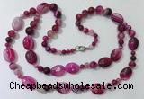 CGN584 23.5 inches striped agate gemstone beaded necklaces