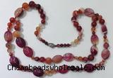 CGN585 23.5 inches striped agate gemstone beaded necklaces