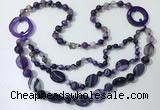 CGN597 23.5 inches striped agate gemstone beaded necklaces