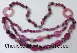 CGN598 23.5 inches striped agate gemstone beaded necklaces