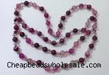 CGN653 22 inches chinese crystal & striped agate beaded necklaces