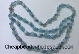 CGN655 22 inches chinese crystal & striped agate beaded necklaces