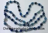 CGN656 22 inches chinese crystal & striped agate beaded necklaces