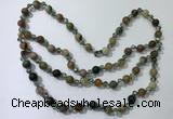 CGN657 22 inches chinese crystal & striped agate beaded necklaces