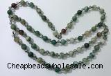 CGN658 22 inches chinese crystal & striped agate beaded necklaces