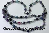 CGN662 22 inches chinese crystal & striped agate beaded necklaces