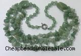 CGN674 22 inches stylish green aventurine beaded necklaces