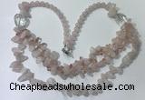 CGN695 22.5 inches chinese crystal & rose quartz beaded necklaces