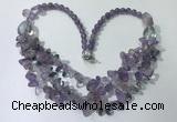 CGN696 22.5 inches chinese crystal & amethyst beaded necklaces