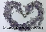 CGN710 22 inches fashion 3 rows amethyst beaded necklaces