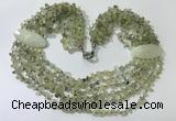 CGN758 20 inches stylish 6 rows prehnite chips necklaces