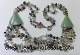 CGN786 23.5 inches stylish mixed gemstone chips necklaces