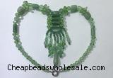 CGN817 19.5 inches chinese crystal & green aventurine statement necklaces