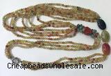 CGN851 30 inches trendy agate long beaded necklaces