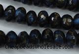 CGO185 15.5 inches 8*12mm faceted rondelle gold blue color stone beads