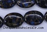 CGO209 15.5 inches 15*20mm oval gold blue color stone beads