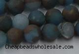 CGO258 15.5 inches 10mm round matte gold multi-color stone beads