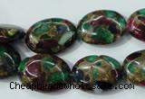 CGO39 15.5 inches 12*16mm oval gold multi-color stone beads