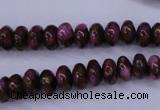 CGO71 15.5 inches 5*8mm rondelle gold red color stone beads