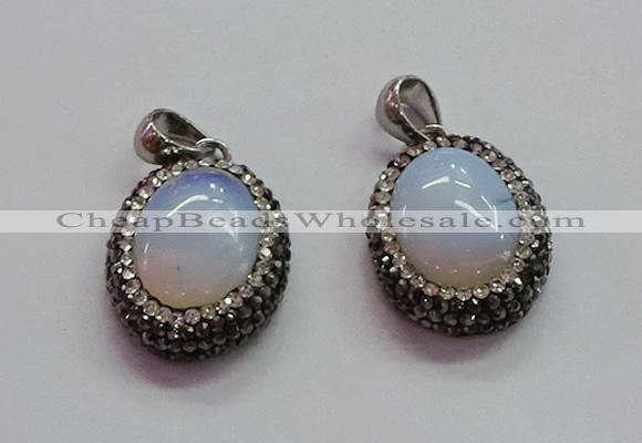 CGP1508 18*25mm oval opal pendants wholesale