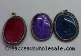 CGP1548 40*55mm - 45*60mm oval agate pendants wholesale