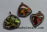 CGP1564 45*50mm freeform sea sediment jasper pendants