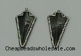 CGP163 22*45mm arrowhead hematite gemstone pendants wholesale