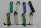 CGP198 10*55mm sticks mixed gemstone pendants wholesale