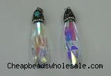 CGP240 17*70mm faceted teardrop crystal glass pendants wholesale