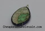 CGP3027 35*50mm - 40*65mm freeform green apple jasper pendants