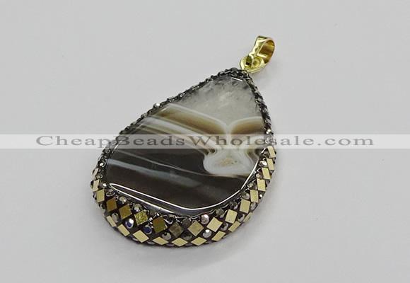 CGP3046 30*45mm - 35*60mm flat teardrop druzy agate pendants