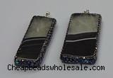 CGP3057 20*60mm - 30*65mm rectangle druzy agate pendants