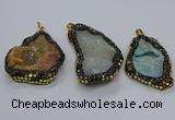 CGP3083 40*50mm - 45*55mm freeform druzy agate pendants