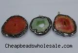 CGP3086 40*50mm - 50*65mm freeform druzy agate pendants