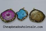 CGP3087 40*50mm - 50*65mm freeform druzy agate pendants