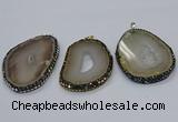 CGP3091 60*70mm - 70*80mm freeform druzy agate pendants