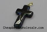 CGP3097 35*55mm cross agate gemstone pendants wholesale