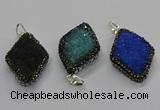 CGP3103 25*40mm diamond druzy agate pendants wholesale