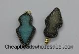 CGP3107 22*50mm arrowhead druzy agate pendants wholesale