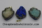 CGP3112 30*45mm arrowhead druzy agate pendants wholesale