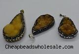 CGP3115 18*30mm - 22*40mm flat teardrop druzy agate pendants