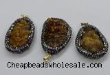 CGP3127 30*50mm - 35*55mm freeform druzy agate pendants