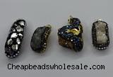 CGP3129 20*40mm - 25*45mm freeform druzy agate pendants