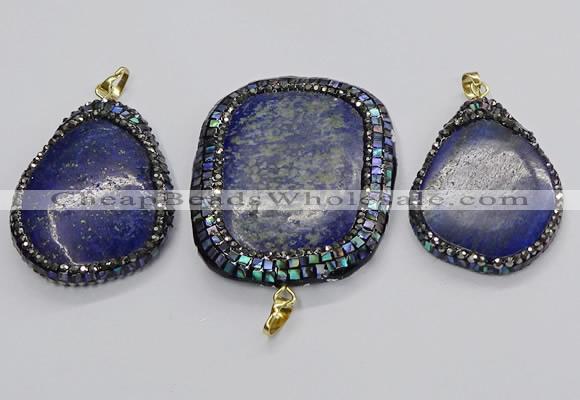 CGP3147 35*45mm - 45*60mm freeform lapis lazuli pendants